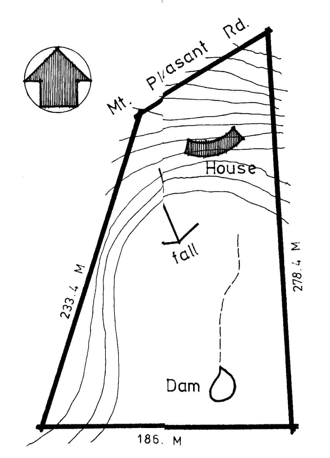 Site map of the Pittard house