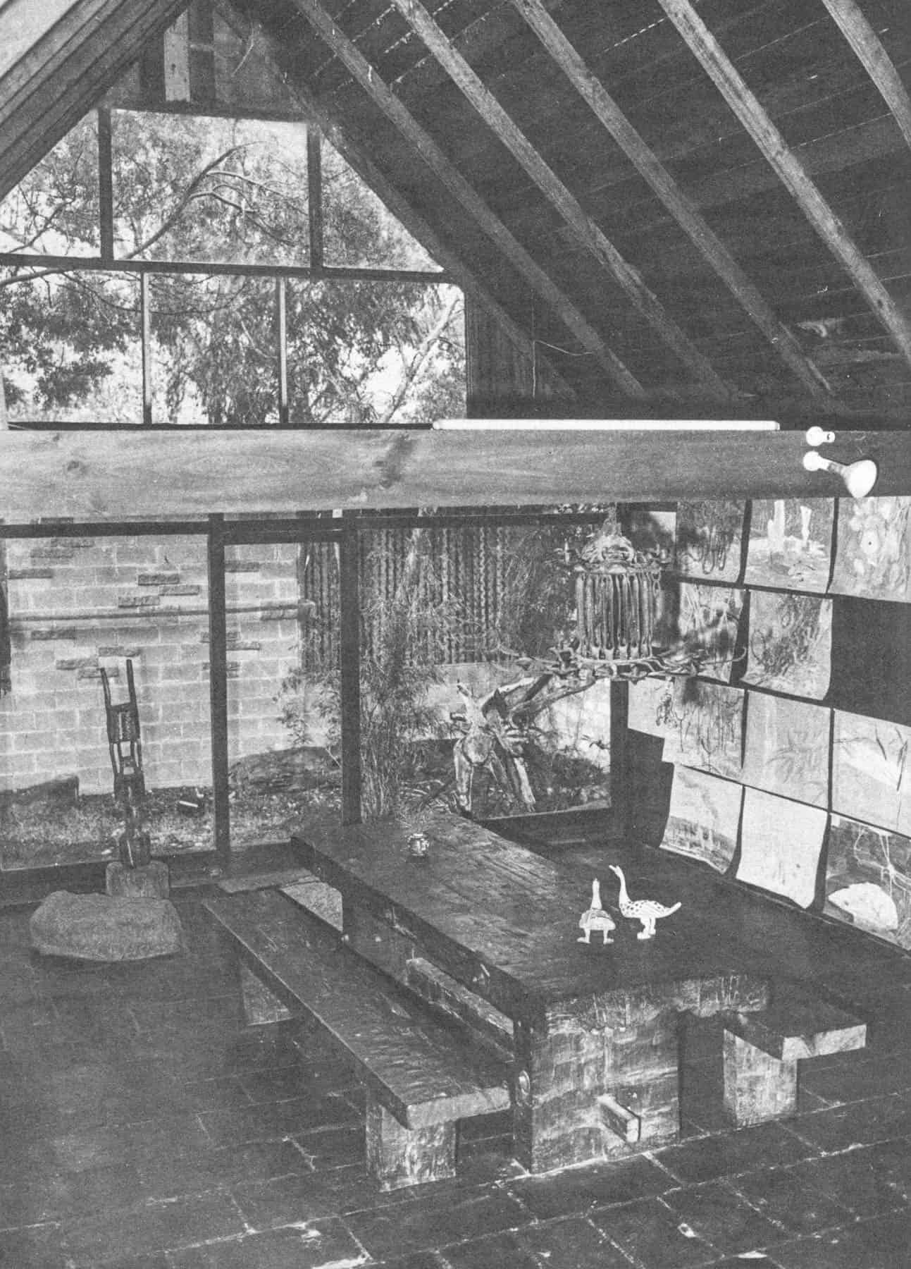 An interior view of Clifton Pugh's studio home