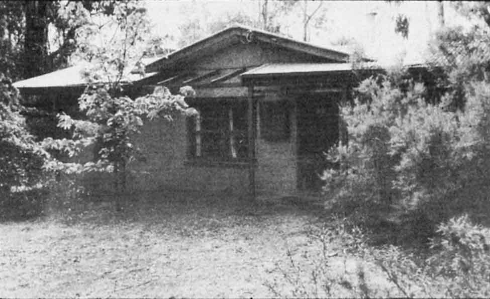 Gordon ford's two roomed 'Tudor' cottage, mud brick veneered and extended