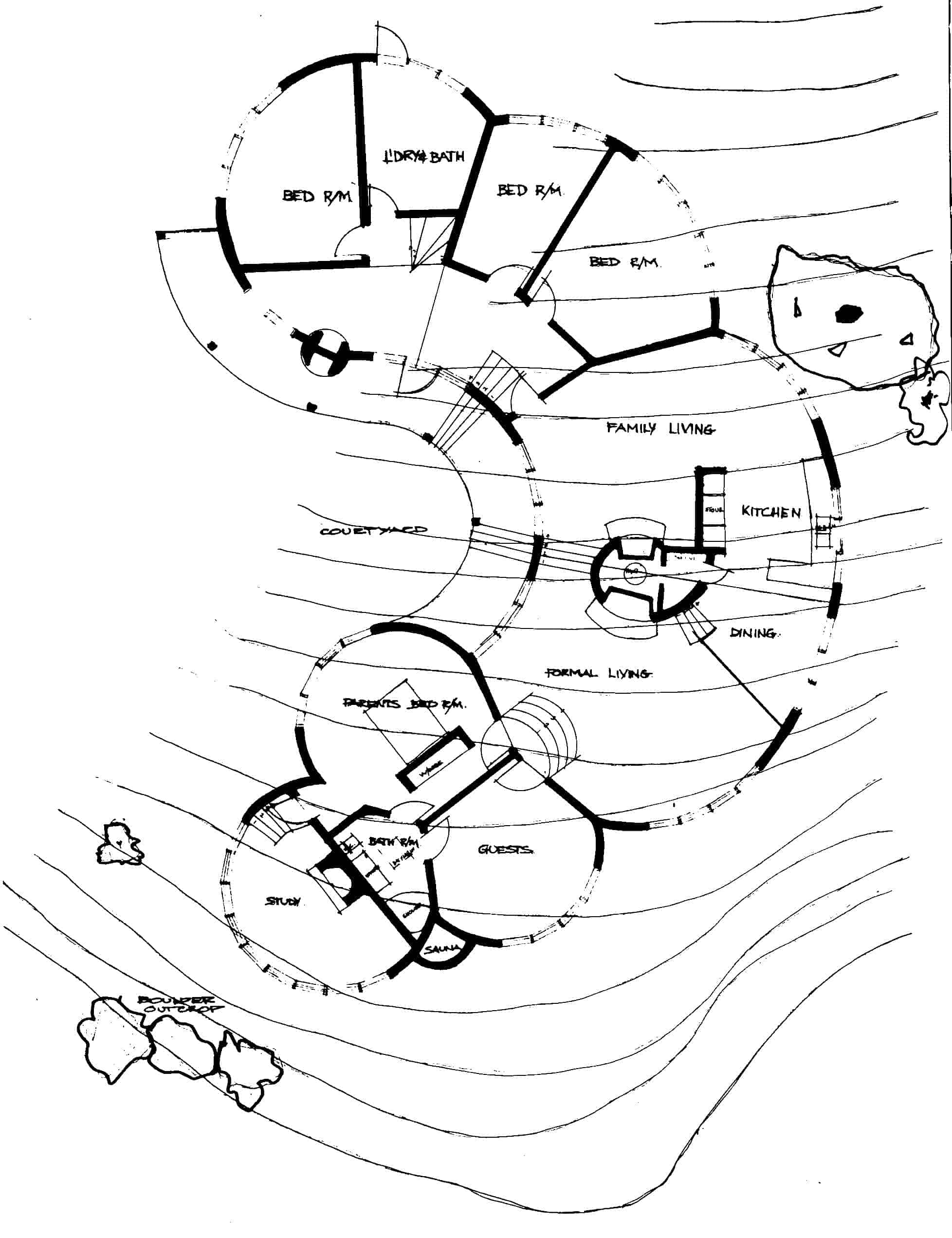 Original sketch plan of the Nicholas House Canberra 1973