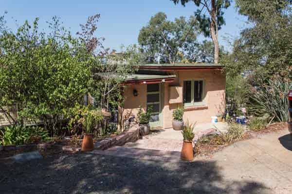 McLennan house, 72 Ryans Rd, Eltham. VIC 3095. Mud brick house designed and built for his Sistaer, Isobel, in 1948