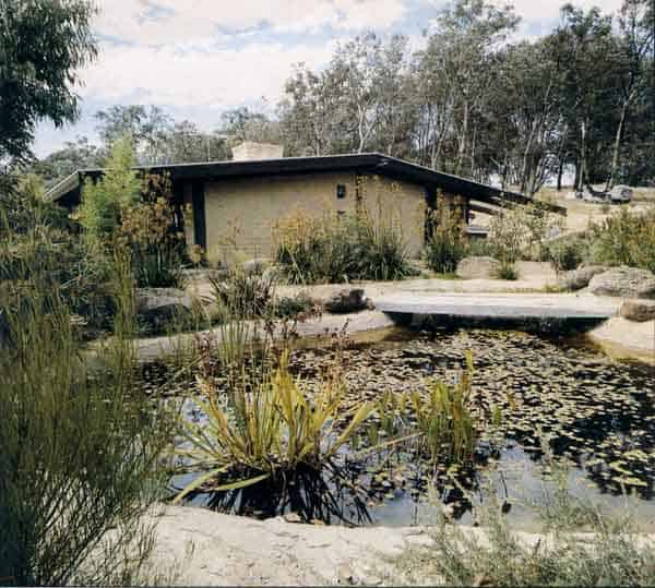 McCullagh House, Kangaroo Ground Vic 3097. Mud brick house designed by Alistair Knox, job number 937, December 1975-July 1977 