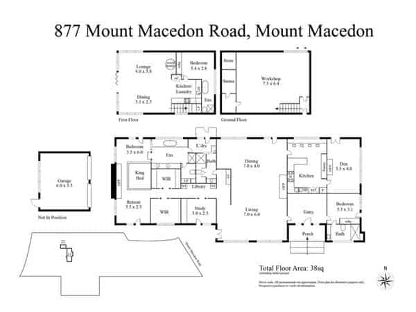 Hume house 877 Mount Macedon Rd Mount Macedon 3441 VIC. Designed by Alistair Knox plan dated February 1968, job number 464