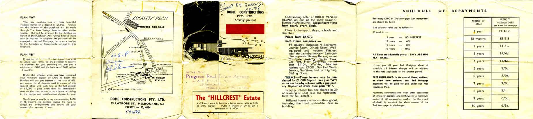 The Hillcrest Estate subdivision brochure
